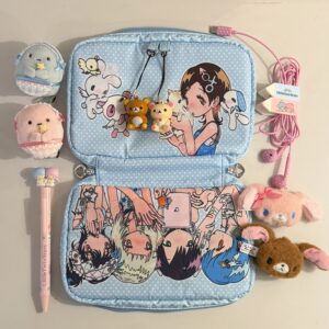 onionion Girl's Whisper Navy Polka Dot Storage Pouch - Original Collab Design
