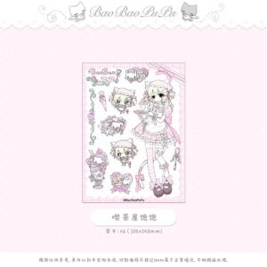 BaoBaoPuPu Die-Cut Sticker Sheet - Tea House / Garden / Piano Series (Matte & Glitter) - view 1