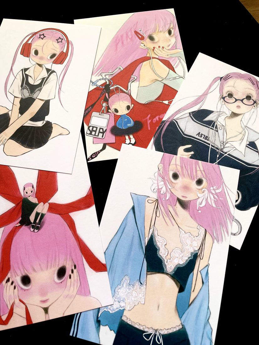 fufuX 'Scarlet Fantasy' Original Illustration Postcard - Cute Anime Art Card - Image 3