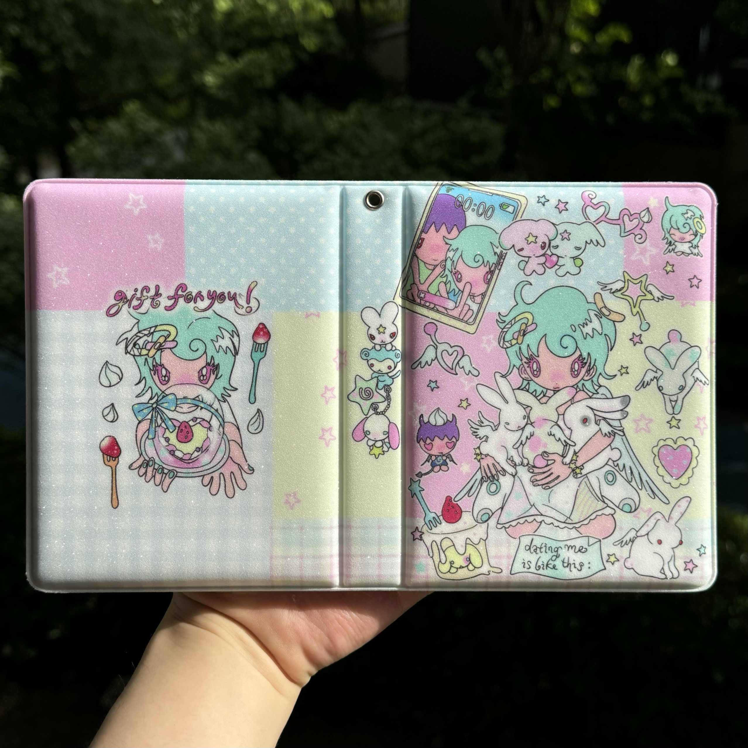 onionion Angel Girl Color-Block PVC Photocard Binder - Holds 64 Cards