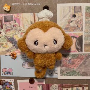 BuBu PaoFan Muki Monkey Plush Doll — Basic, with Sticker