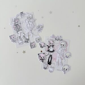BaoBaoPuPu Full-Cut Character Sticker Pack - Cook & Sleep Series (Glitter, 110x140mm) - view 1