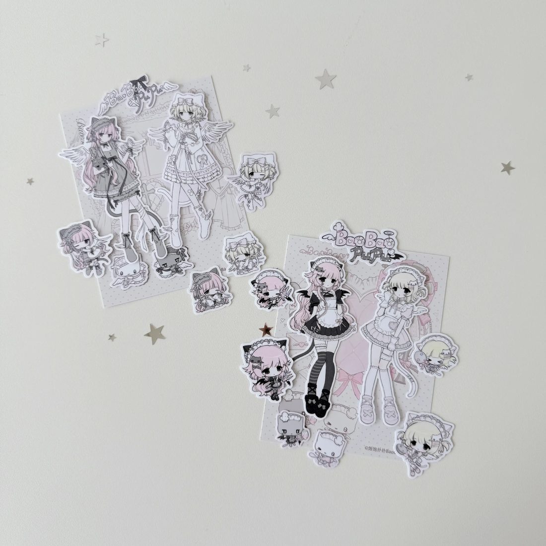BaoBaoPuPu Full-Cut Character Sticker Pack - Cook & Sleep Series (Glitter, 110x140mm) - view 1