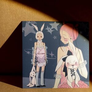 fufuX 'Girlism' Original Illustration Square Postcard - Girly Art Card (10x10cm)