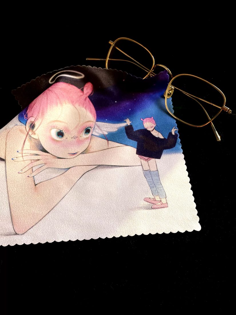 fufuX Suede Microfiber Glasses Cleaning Cloth - Soft Lens Cloth with Original Art - Image 3