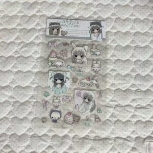 Naihuang Gaogao x Xiaoye Rose Bunny Transfer Stickers - 4 De - view 1
