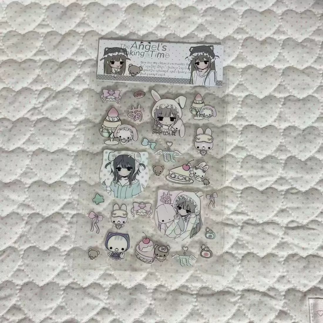 Naihuang Gaogao x Xiaoye Rose Bunny Transfer Stickers - 4 De - view 1