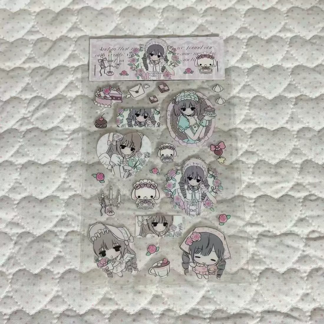 Naihuang Gaogao x Xiaoye Rose Bunny Transfer Stickers - 4 De - view 2