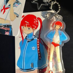 fufuX 'Girls Collection' Epoxy Acrylic Keychain & Mini Card - Original Illustration (7cm)