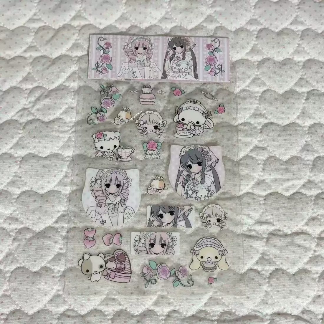 Naihuang Gaogao x Xiaoye Rose Bunny Transfer Stickers - 4 De - view 3