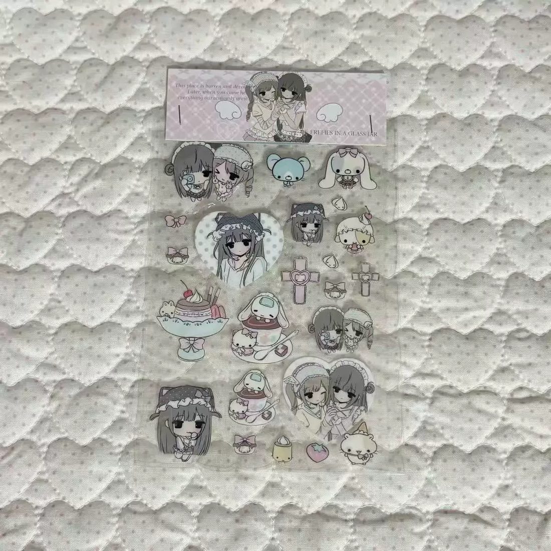 Naihuang Gaogao x Xiaoye Rose Bunny Transfer Stickers - 4 De - view 4