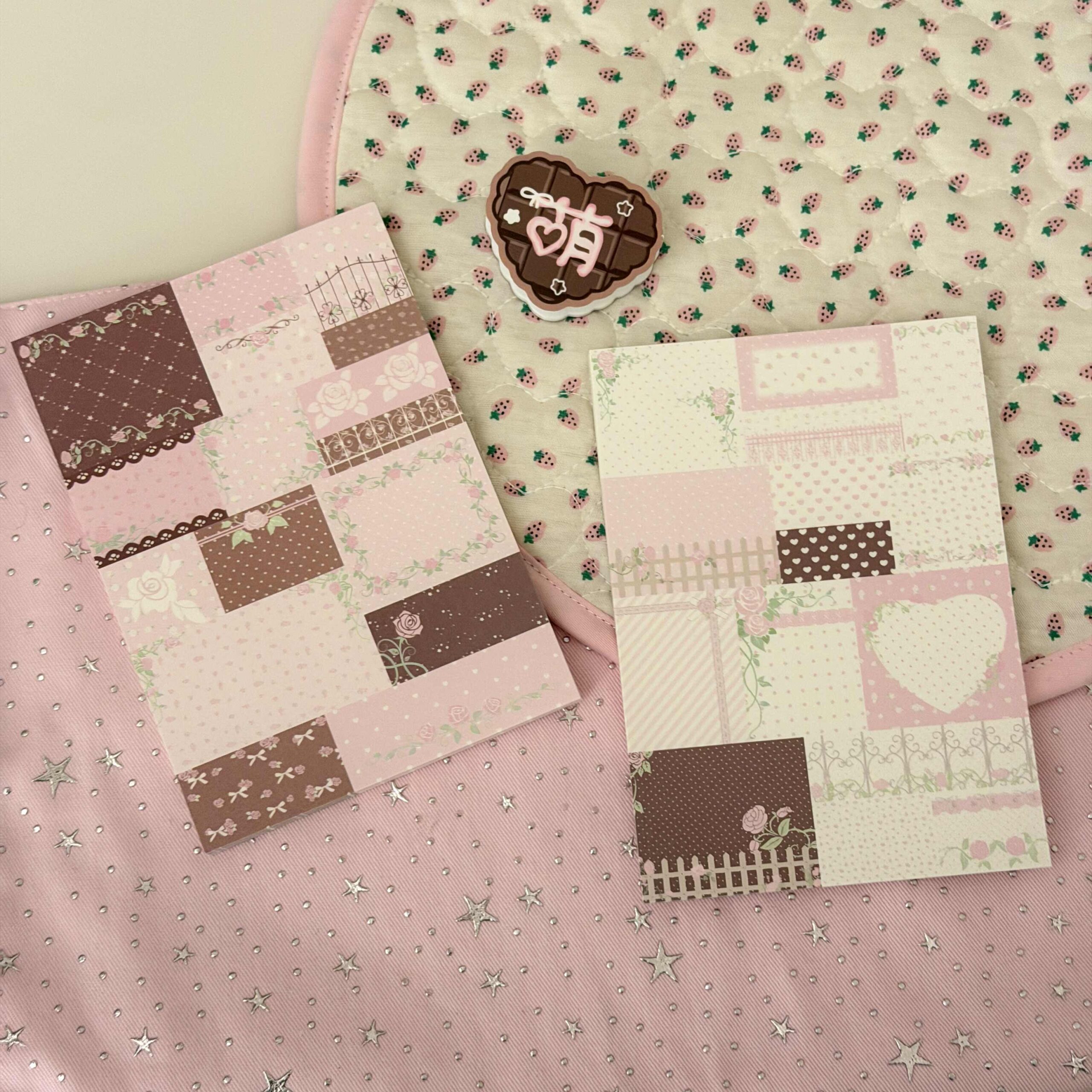 Little Lamb Rose Patchwork Notepad - A6 50 Pages