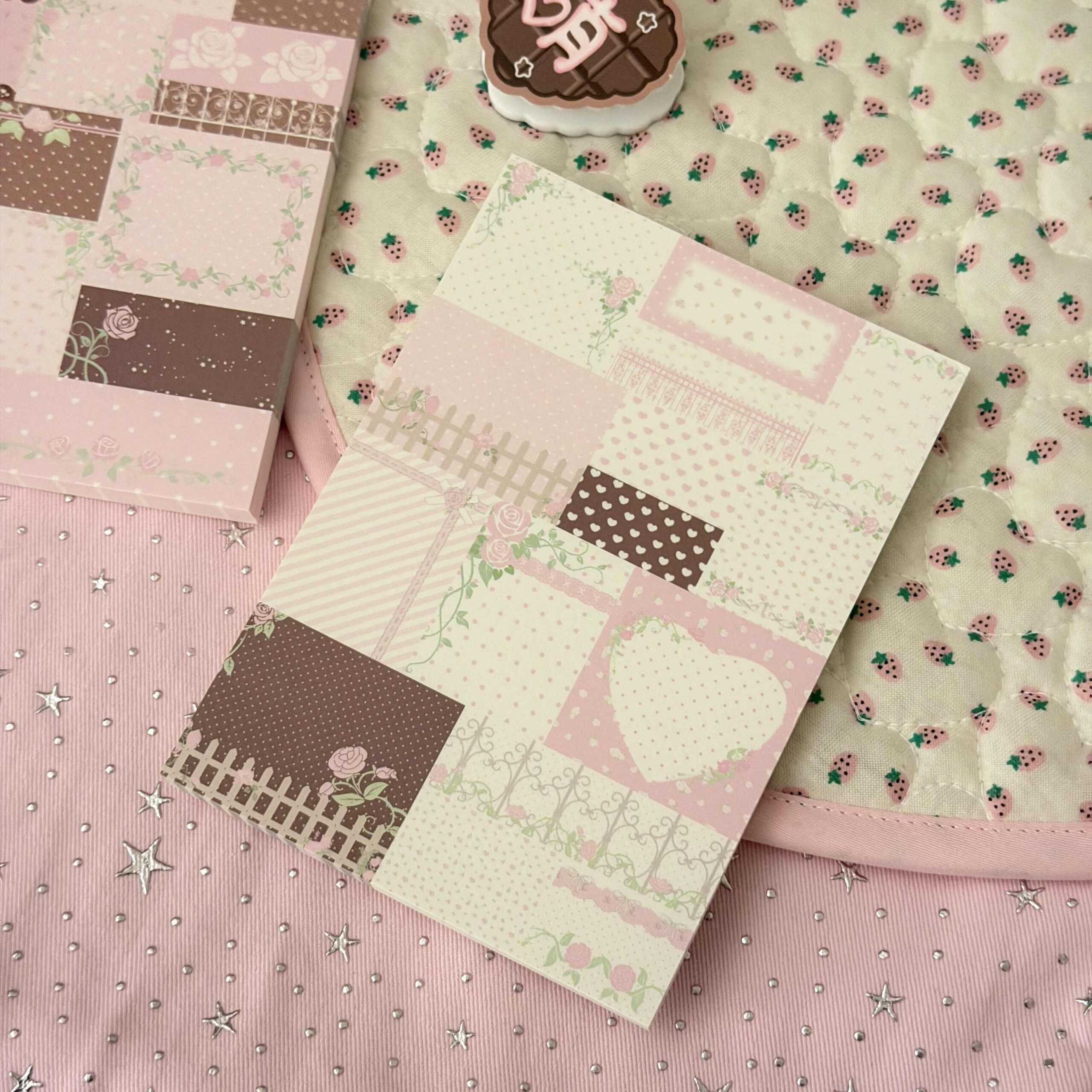Little Lamb Rose Patchwork Notepad - A6 50 Pages - Image 2