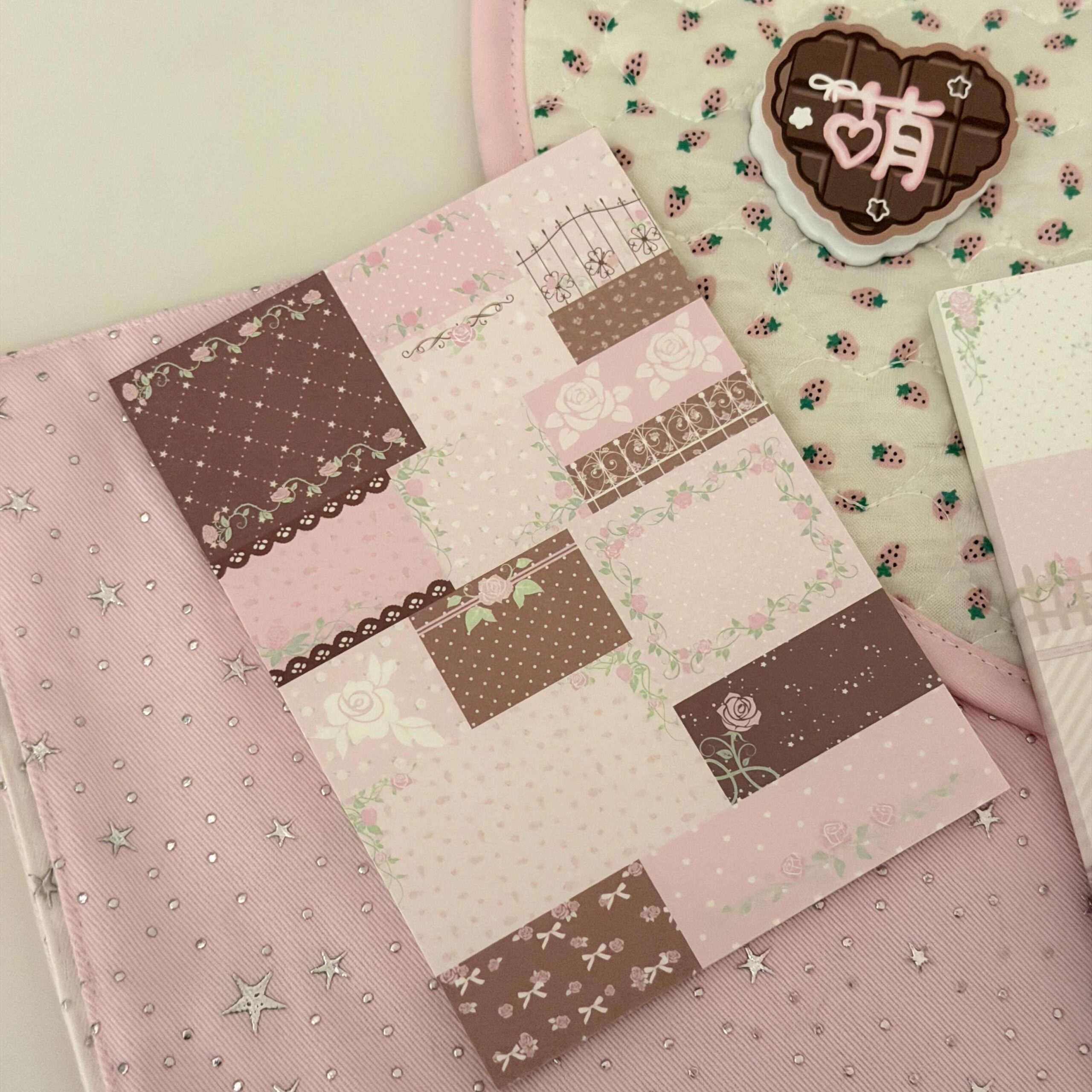 Little Lamb Rose Patchwork Notepad - A6 50 Pages - Image 3