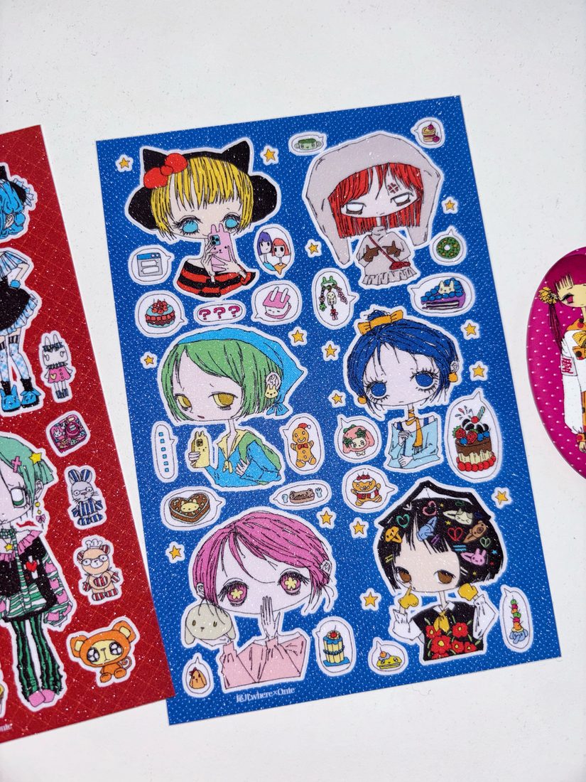 where x Onte A6 Glitter Die-Cut Stickers - Synthetic Paper, - view 1
