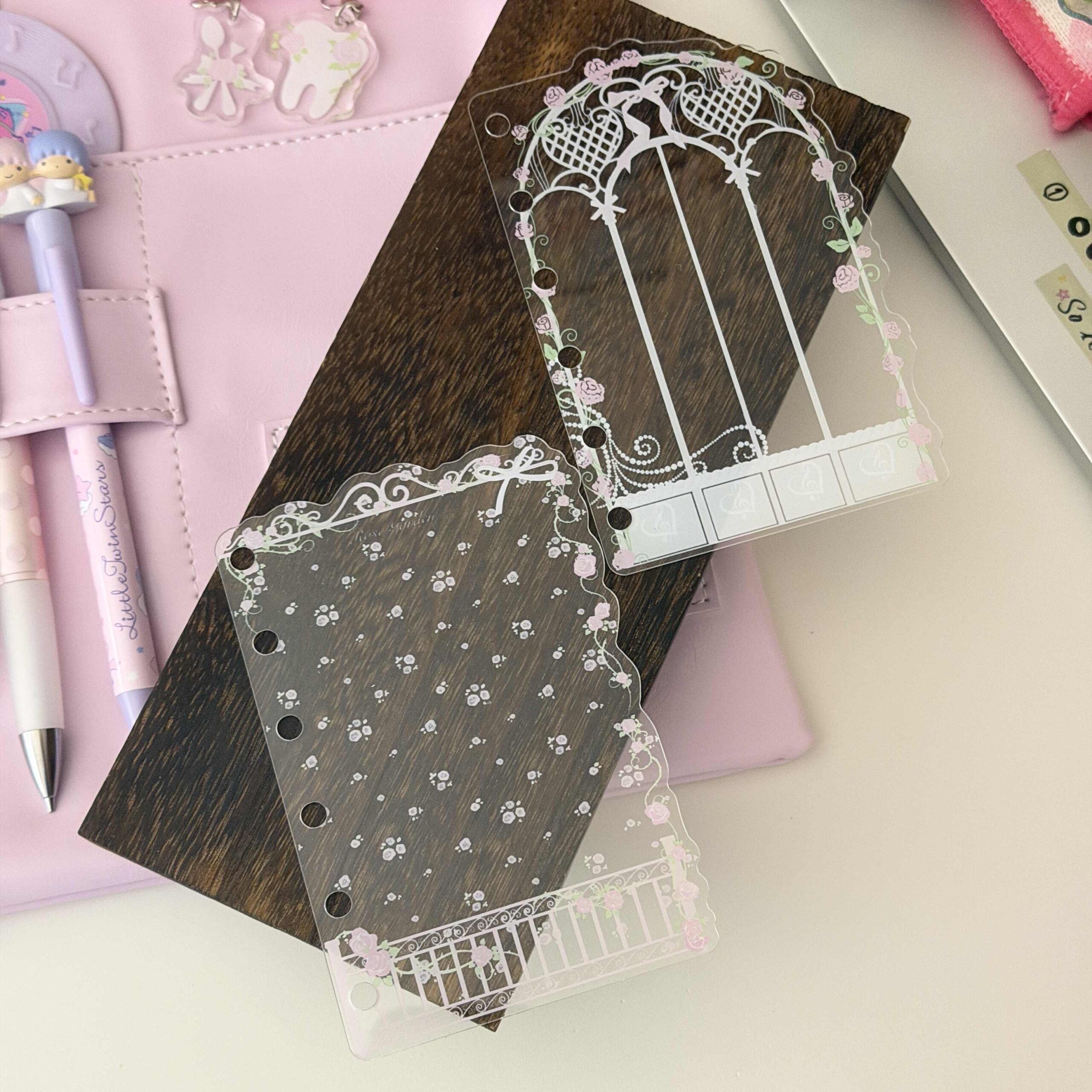 Little Lamb Rose Acrylic Journal Dividers - M5 / A7 (1mm)