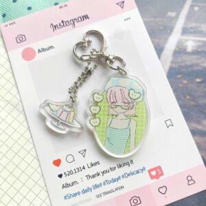 Rian Mouse House 'Deconstruct Summer' Acrylic Charm - Green Apple (5+3cm)