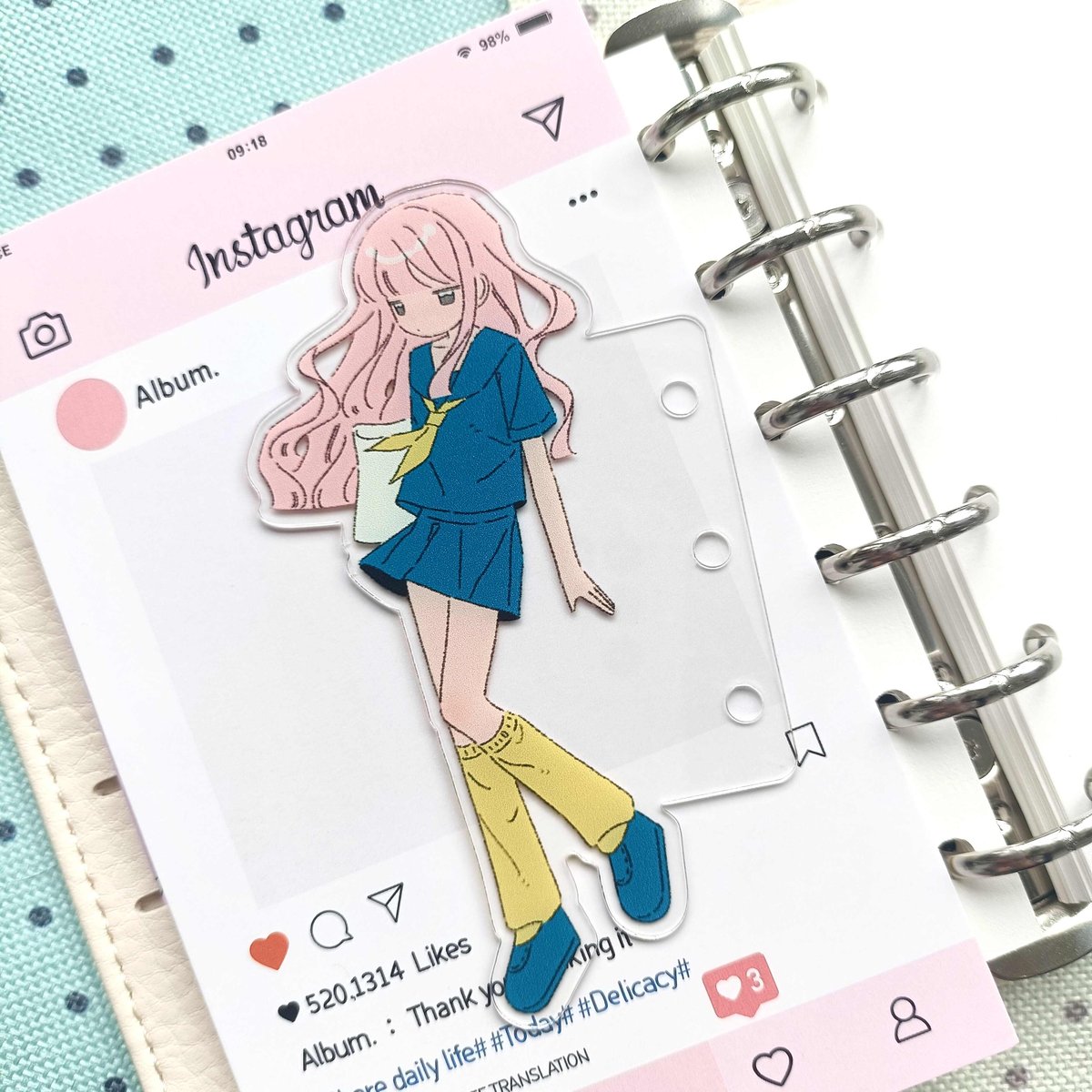 Rian Mouse House 'Deconstruct Summer' Acrylic Journal Divider - M5/A7 (10.5x6cm)