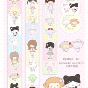 BuBu PaoFan 'With Friends' Die-Cut Sticker Roll — 3cm x 5.22m