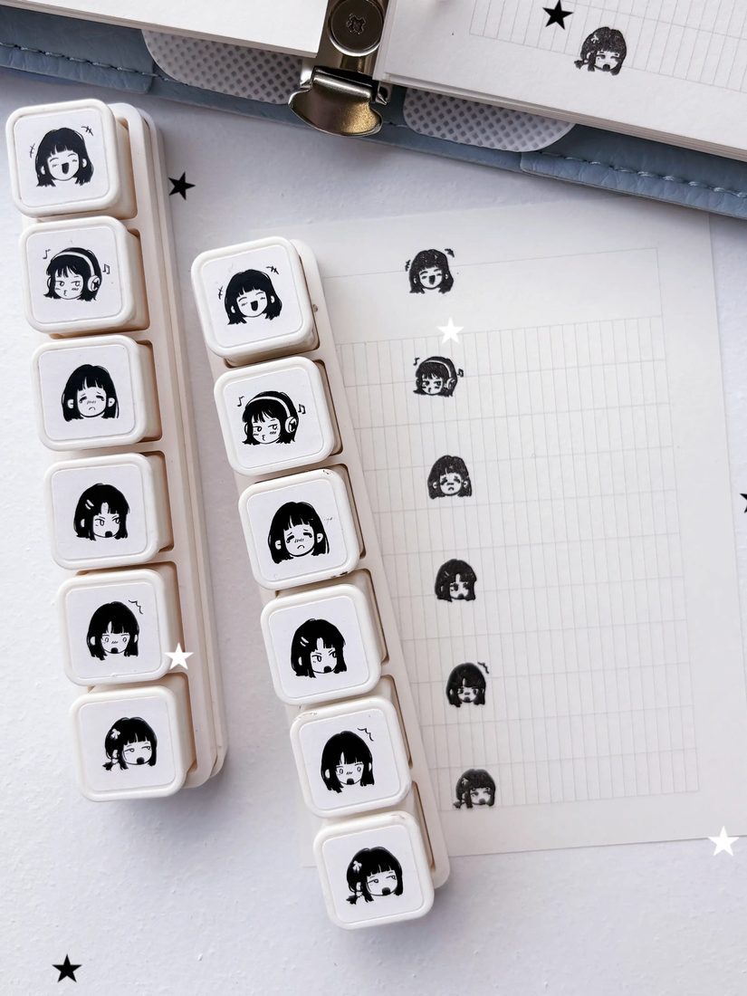 where 'Girl's Mood Diary' 6-in-1 Detachable Photopolymer Sta - view 3