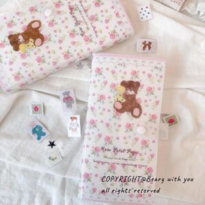 Beary With You A6 Half Storage Sleeve - Rose Design (Tickets & Washi)