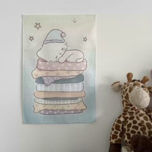 BeiBeiCun 'Good Night Cat' Wall Hanging Tapestry — 25x40cm